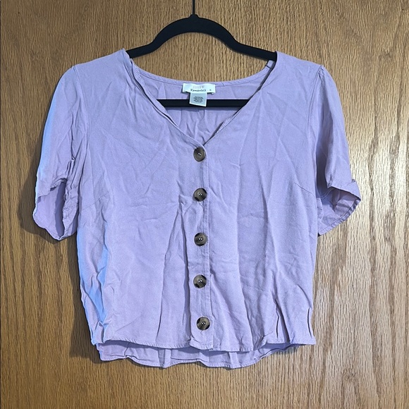 URBAN Romantics Tops - URBAN Romantics Purple Button Down Shirt